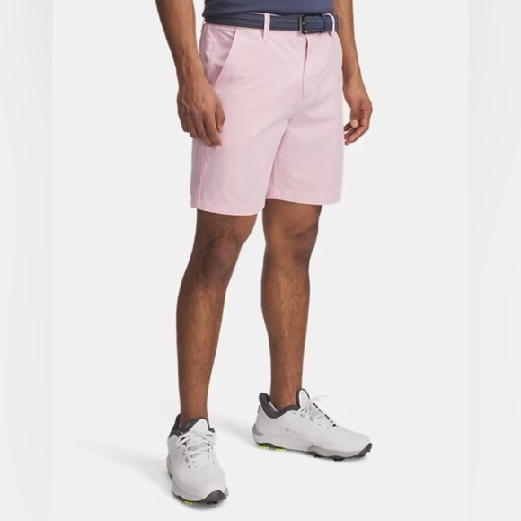 UA DRIVE MENS 8” SHORTS COLOR PRIME PINK - Picture 1 of 7